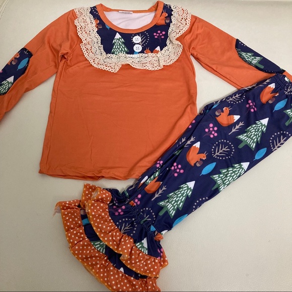 Christmas Cute Tree Ruffle pants set - Picture 5 of 7